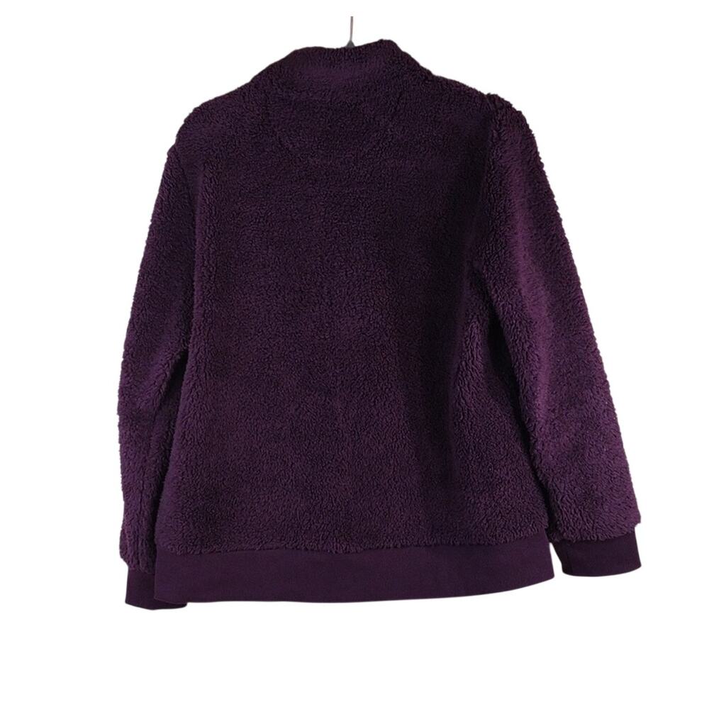 Calvin Klein Jacket Women’s Medium Purple Sherpa Fleece Teddy Zip Up Cozy - Picture 2 of 8